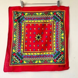 Vintage 80s Southwestern Print Cotton Bandanna Scarf